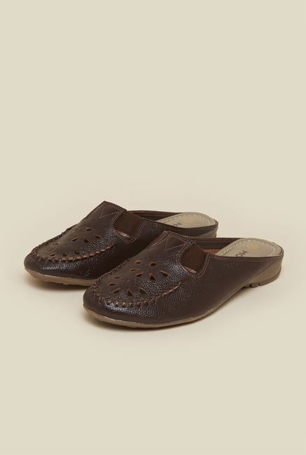 Mochi Brown Slide Flat Sandals Mochi Brown Slide Flat Sandals