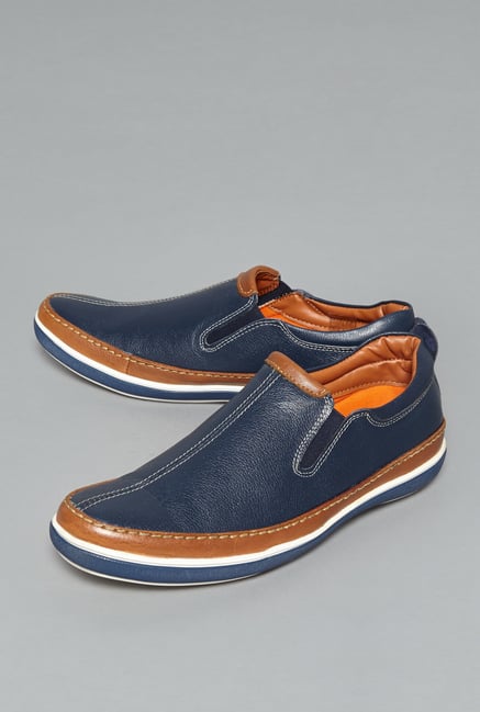 David Jones Navy Leather Loafers David Jones Navy Leather Loafers