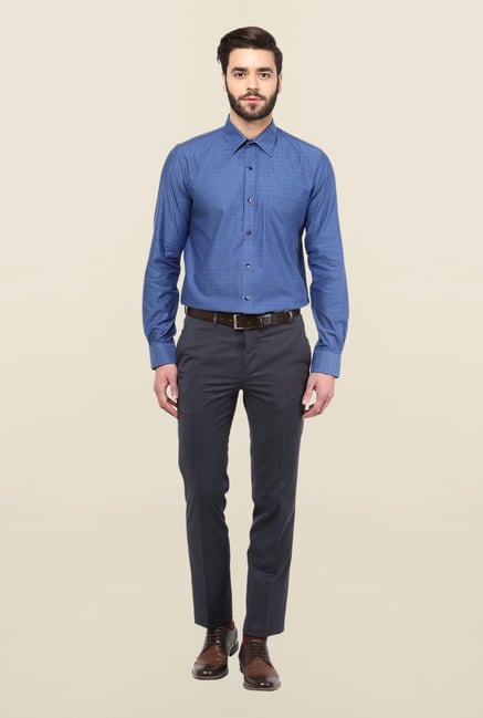 Turtle Blue Printed Formal Shirt Turtle Blue Printed Formal Shirt