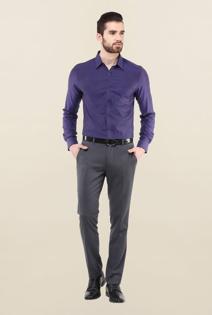 Turtle Blue Textured Formal Shirt Turtle Blue Textured Formal Shirt