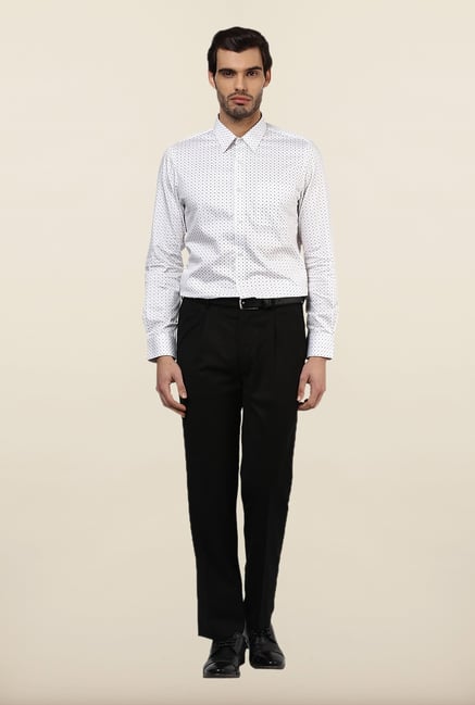 Turtle White Printed Formal Shirt Turtle White Printed Formal Shirt