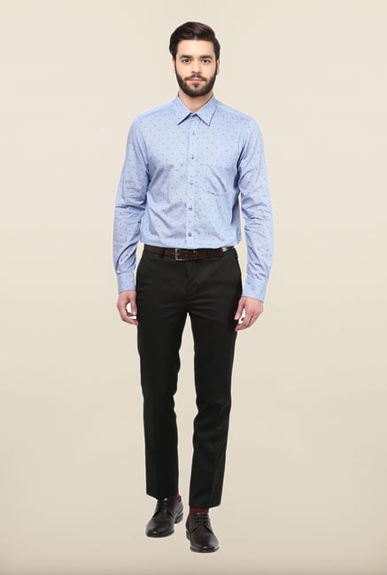 Turtle Blue Printed Formal Shirt Turtle Blue Printed Formal Shirt