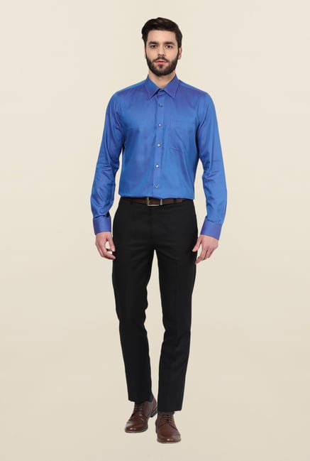 Turtle Blue Solid Formal Shirt Turtle Blue Solid Formal Shirt