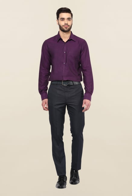 Turtle Purple Textured Formal Shirt Turtle Purple Textured Formal Shirt