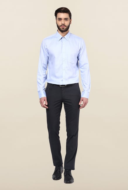 Turtle Blue Textured Formal Shirt Turtle Blue Textured Formal Shirt