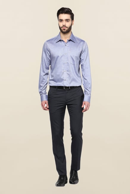 Turtle Blue Textured Formal Shirt Turtle Blue Textured Formal Shirt