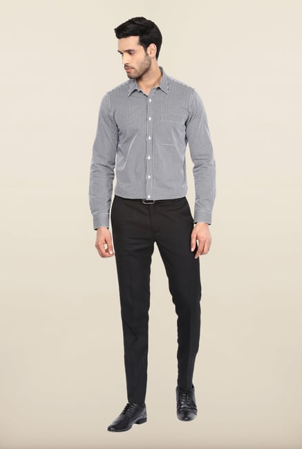 Turtle Black & White Checks Formal Shirt Turtle Black & White Checks Formal Shirt