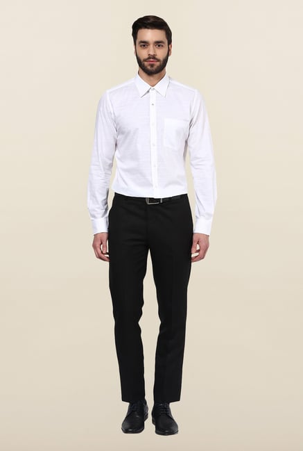 Turtle White Solid Formal Shirt Turtle White Solid Formal Shirt