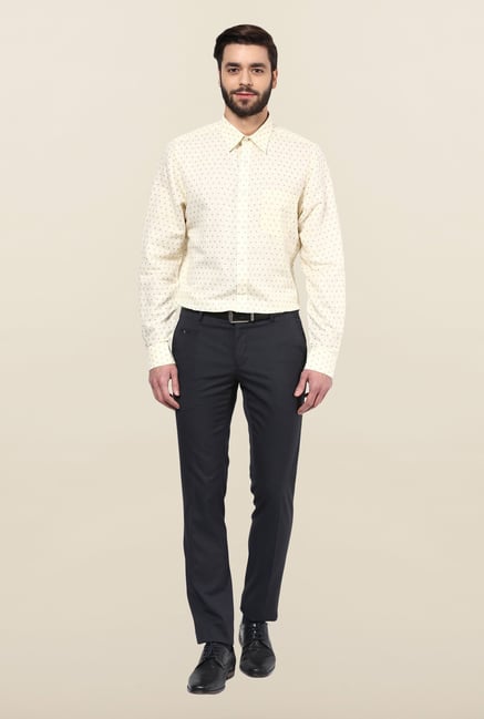 Turtle Beige Printed Formal Shirt Turtle Beige Printed Formal Shirt