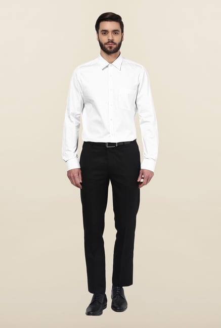 Turtle White Solid Formal Shirt Turtle White Solid Formal Shirt
