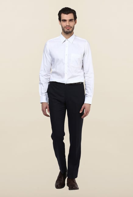 Turtle White Solid Formal Shirt Turtle White Solid Formal Shirt