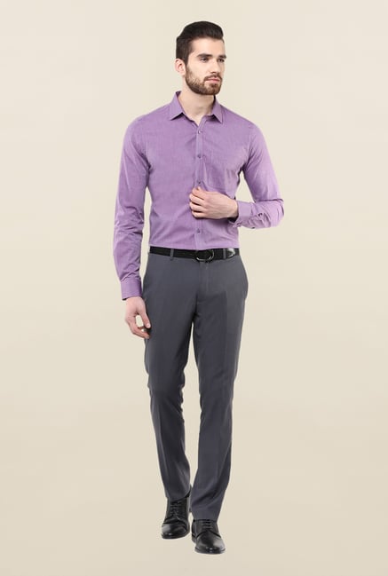 Turtle Purple Solid Formal Shirt Turtle Purple Solid Formal Shirt