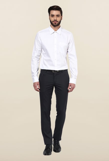 Turtle White Textured Formal Shirt Turtle White Textured Formal Shirt