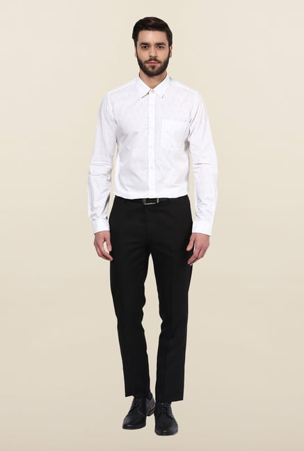 Turtle White Printed Formal Shirt Turtle White Printed Formal Shirt