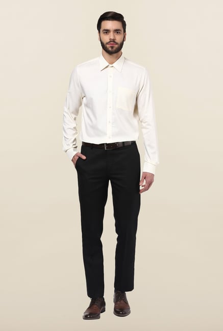 Turtle Off White Textured Formal Shirt Turtle Off White Textured Formal Shirt