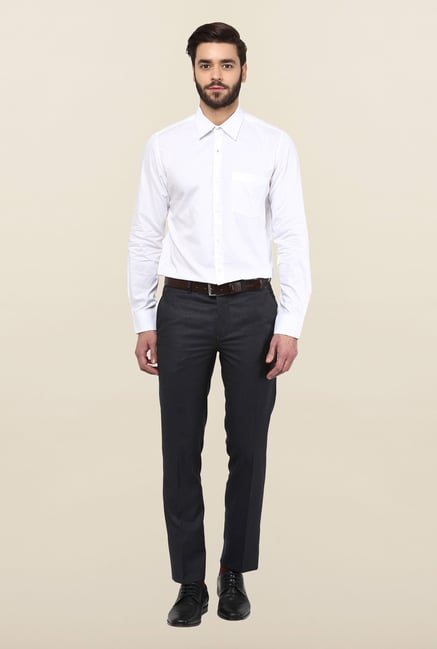 Turtle White Solid Formal Shirt Turtle White Solid Formal Shirt
