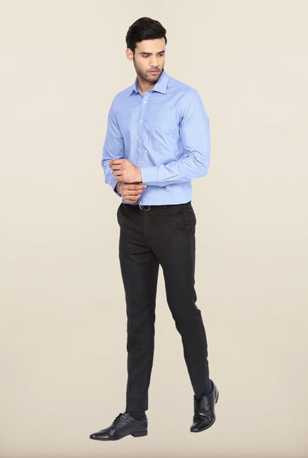 Turtle Blue Micro Checks Formal Shirt Turtle Blue Micro Checks Formal Shirt