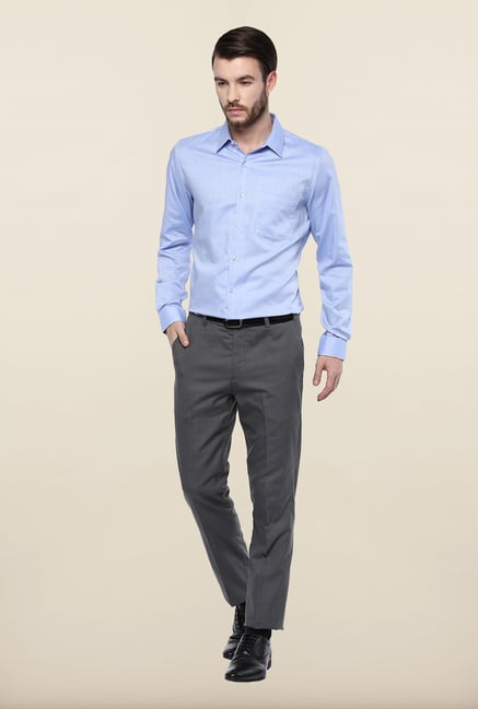 Turtle Blue Textured Formal Shirt Turtle Blue Textured Formal Shirt