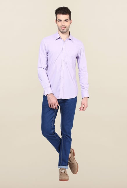 Turtle Purple Checked Formal Shirt Turtle Purple Checked Formal Shirt