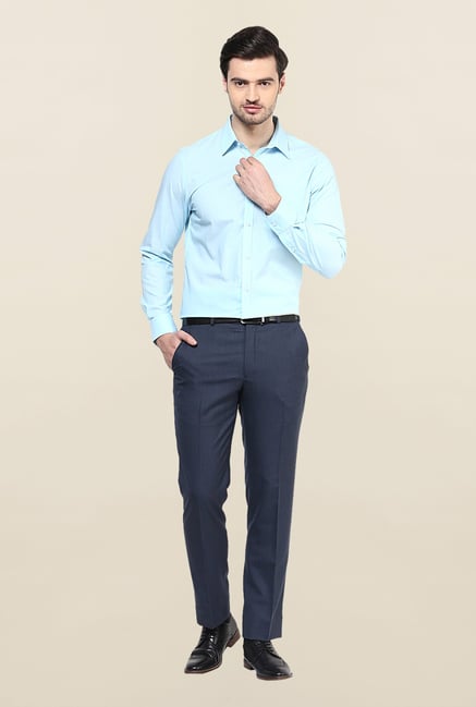 Turtle Sky Blue Solid Formal Shirt Turtle Sky Blue Solid Formal Shirt