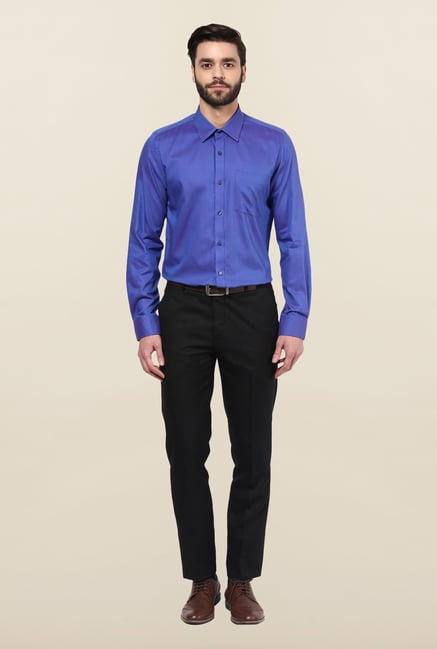 Turtle Blue Textured Formal Shirt Turtle Blue Textured Formal Shirt