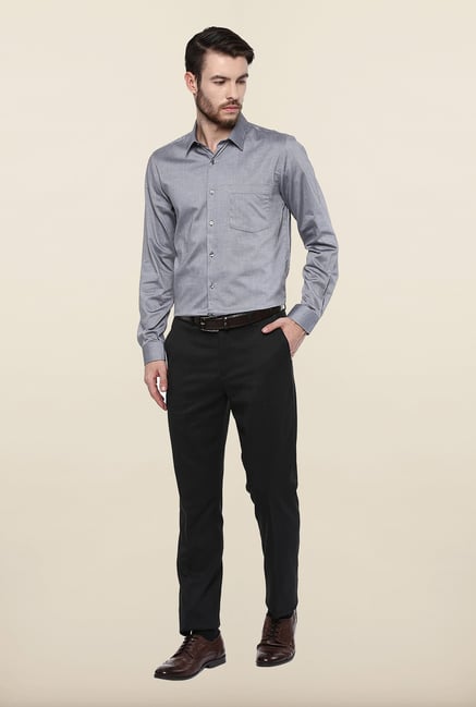 Turtle Grey Textured Formal Shirt Turtle Grey Textured Formal Shirt