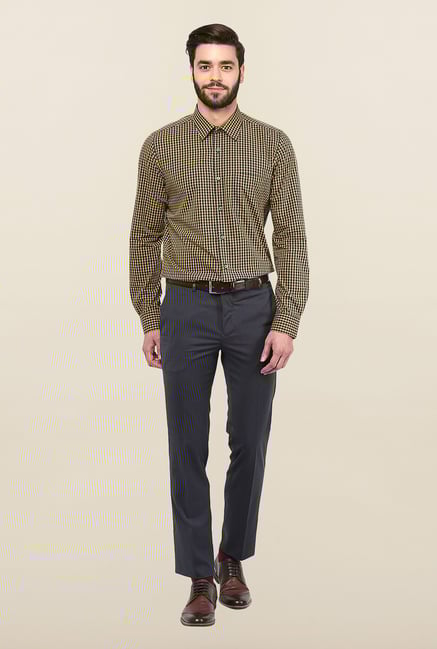 Turtle Blue & Yellow Checks Formal Shirt Turtle Blue & Yellow Checks Formal Shirt
