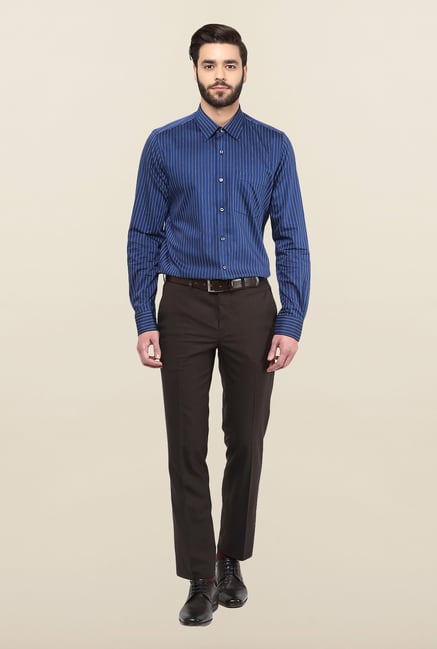 Turtle Blue Striped Formal Shirt Turtle Blue Striped Formal Shirt