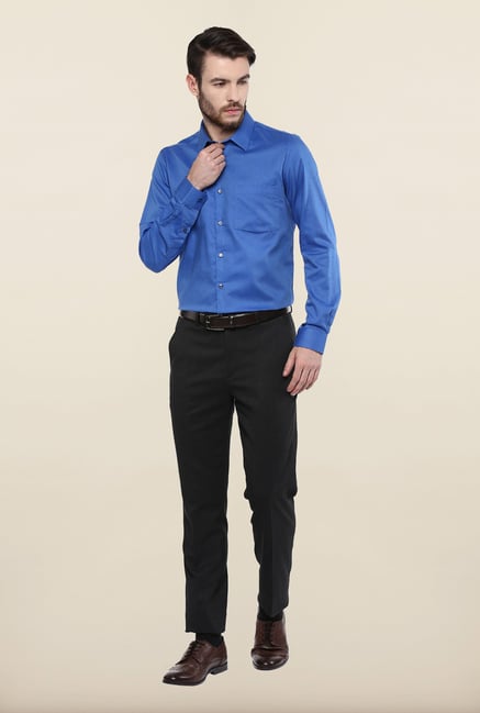 Turtle Blue Textured Formal Shirt Turtle Blue Textured Formal Shirt