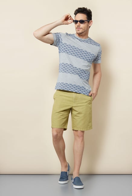 Cottonworld Khaki Solid Shorts Cottonworld Khaki Solid Shorts