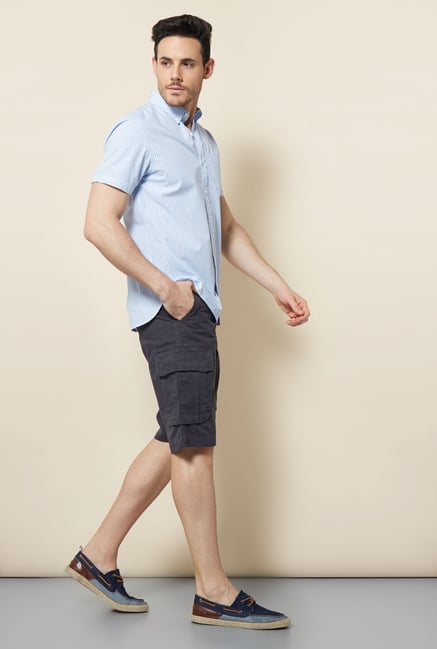 Cottonworld Light Blue Striped Casual Shirt Cottonworld Light Blue Striped Casual Shirt