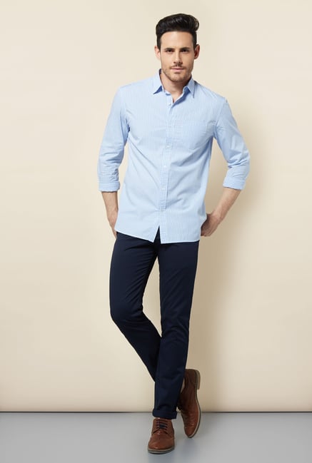 Cottonworld Blue Checks Casual Shirt Cottonworld Blue Checks Casual Shirt