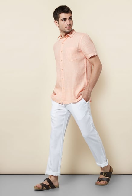 Cottonworld White Solid Chinos Cottonworld White Solid Chinos