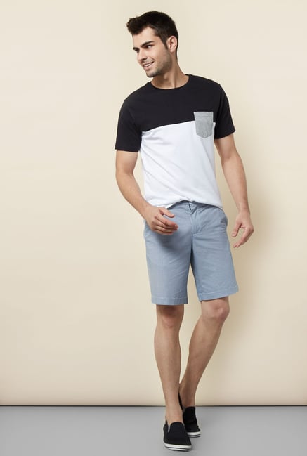Cottonworld Blue Printed Shorts Cottonworld Blue Printed Shorts