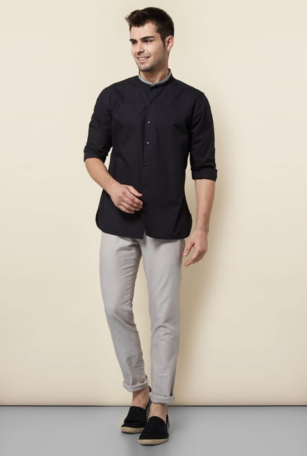 Cottonworld Grey Solid Chinos Cottonworld Grey Solid Chinos