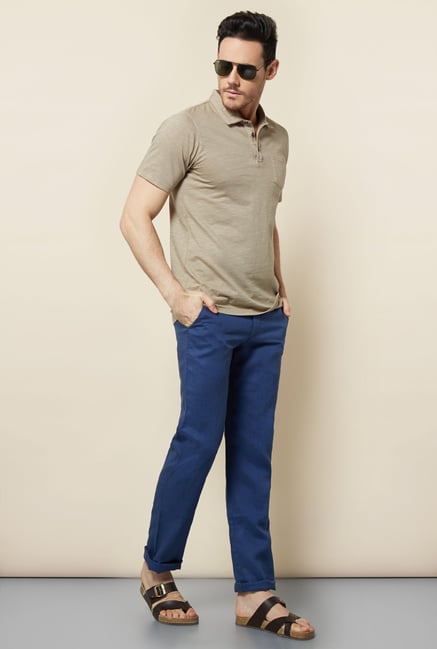 Cottonworld Indigo Solid Chinos Cottonworld Indigo Solid Chinos