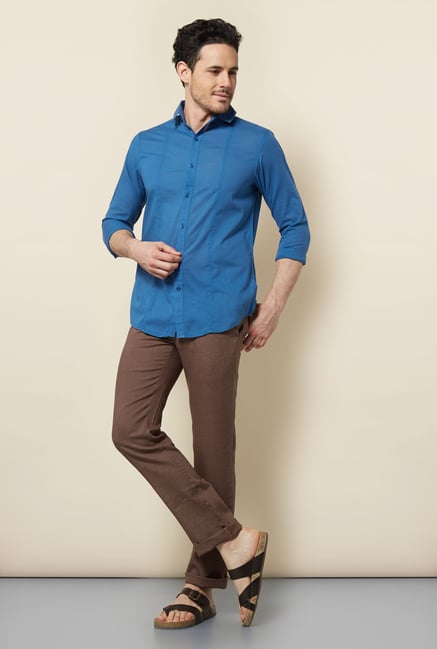 Cottonworld Brown Solid Chinos Cottonworld Brown Solid Chinos