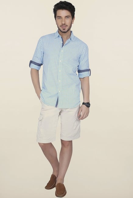 Cottonworld Blue Checks Casual Shirt Cottonworld Blue Checks Casual Shirt
