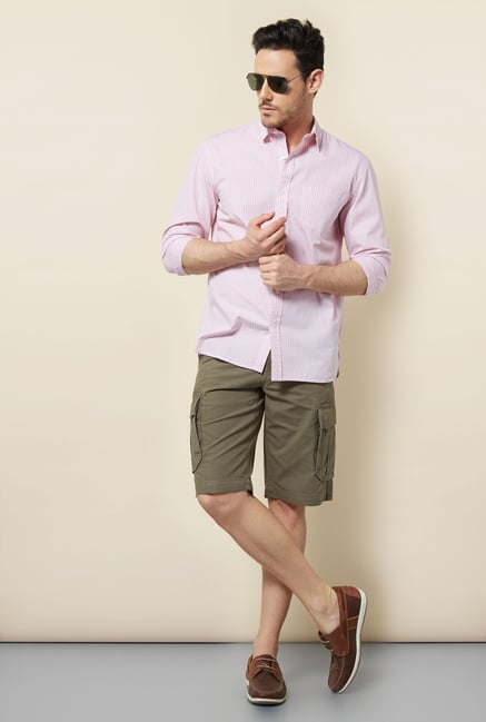 Cottonworld Olive Cotton Shorts Cottonworld Olive Cotton Shorts