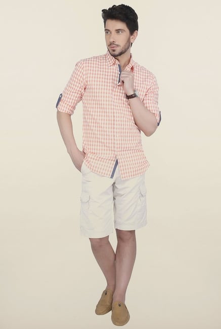Cottonworld Melon Checks Casual Shirt Cottonworld Melon Checks Casual Shirt