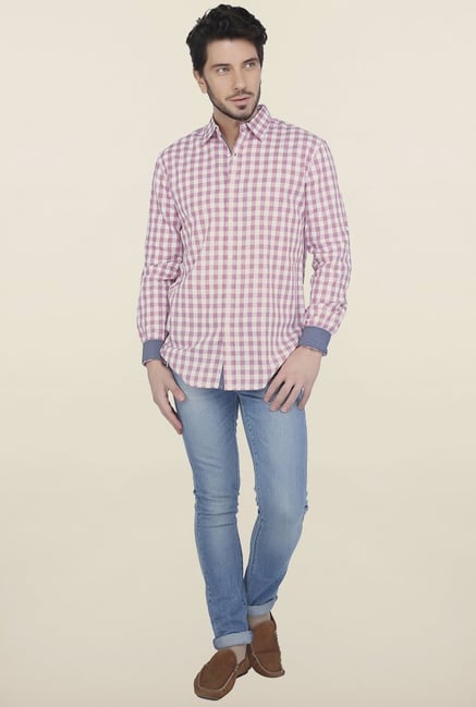 Cottonworld Pink Checks Casual Shirt Cottonworld Pink Checks Casual Shirt