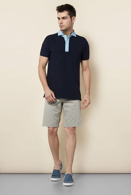 Cottonworld Grey Solid Shorts Cottonworld Grey Solid Shorts