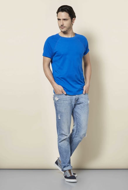 Tuna London Royal Blue Solid T Shirt Tuna London Royal Blue Solid T Shirt