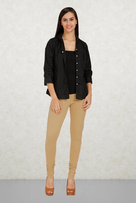 Aurelia Beige Solid Leggings Aurelia Beige Solid Leggings