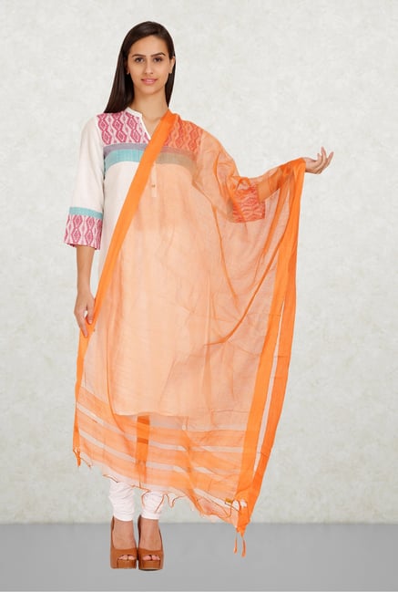 Aurelia Orange Solid Dupatta Aurelia Orange Solid Dupatta