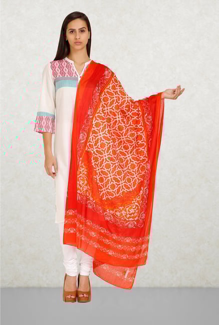 Aurelia Orange Printed Dupatta Aurelia Orange Printed Dupatta
