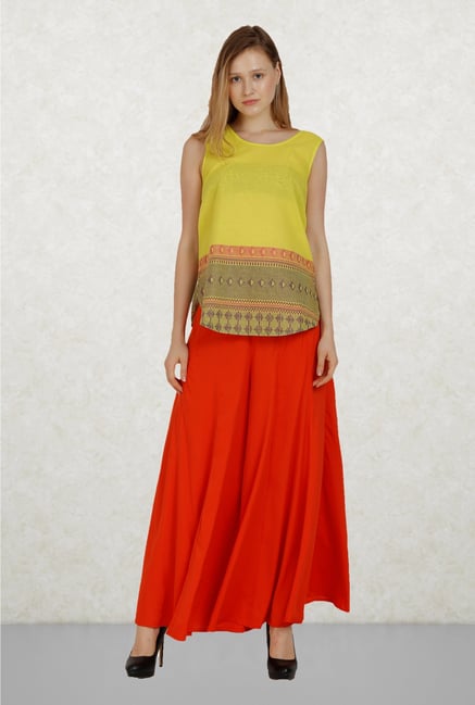 Aurelia Orange Solid Palazzo Aurelia Orange Solid Palazzo