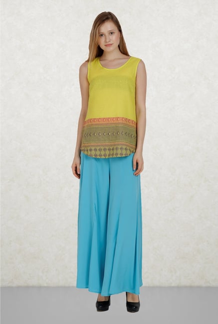 Aurelia Blue Solid Palazzo Aurelia Blue Solid Palazzo