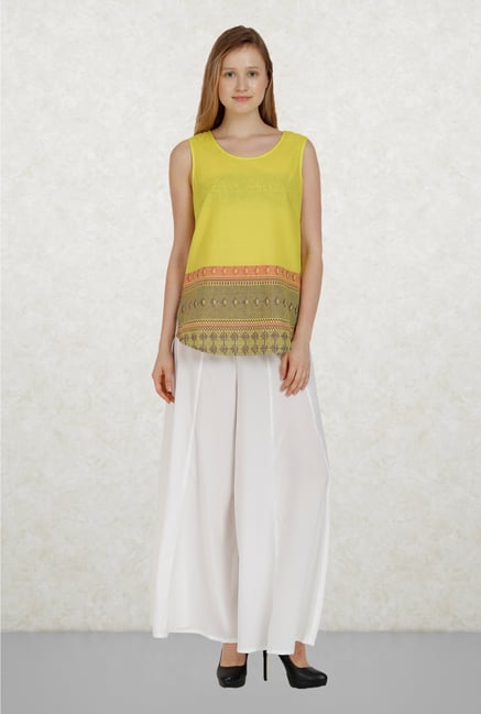 Aurelia White Solid Palazzo Aurelia White Solid Palazzo