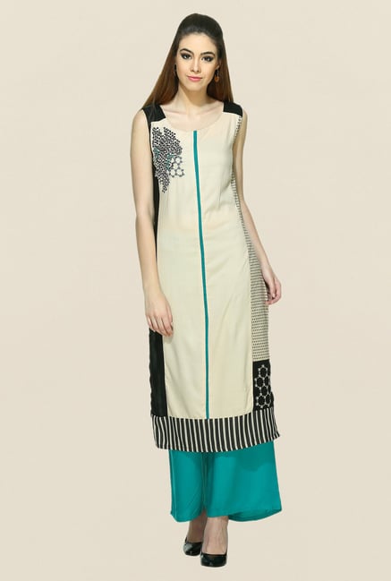 W Beige Solid Kurta W Beige Solid Kurta